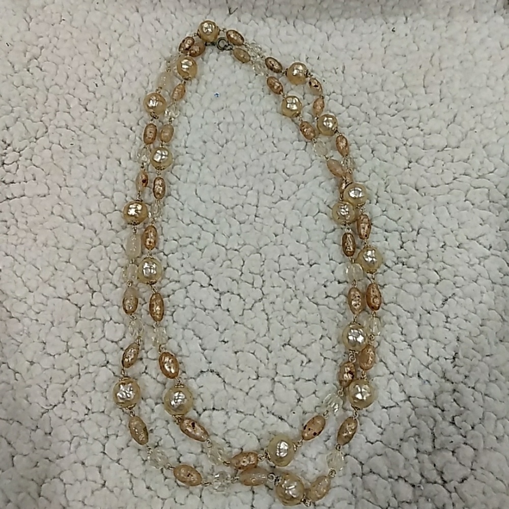 Vintage Pearish long necklace.